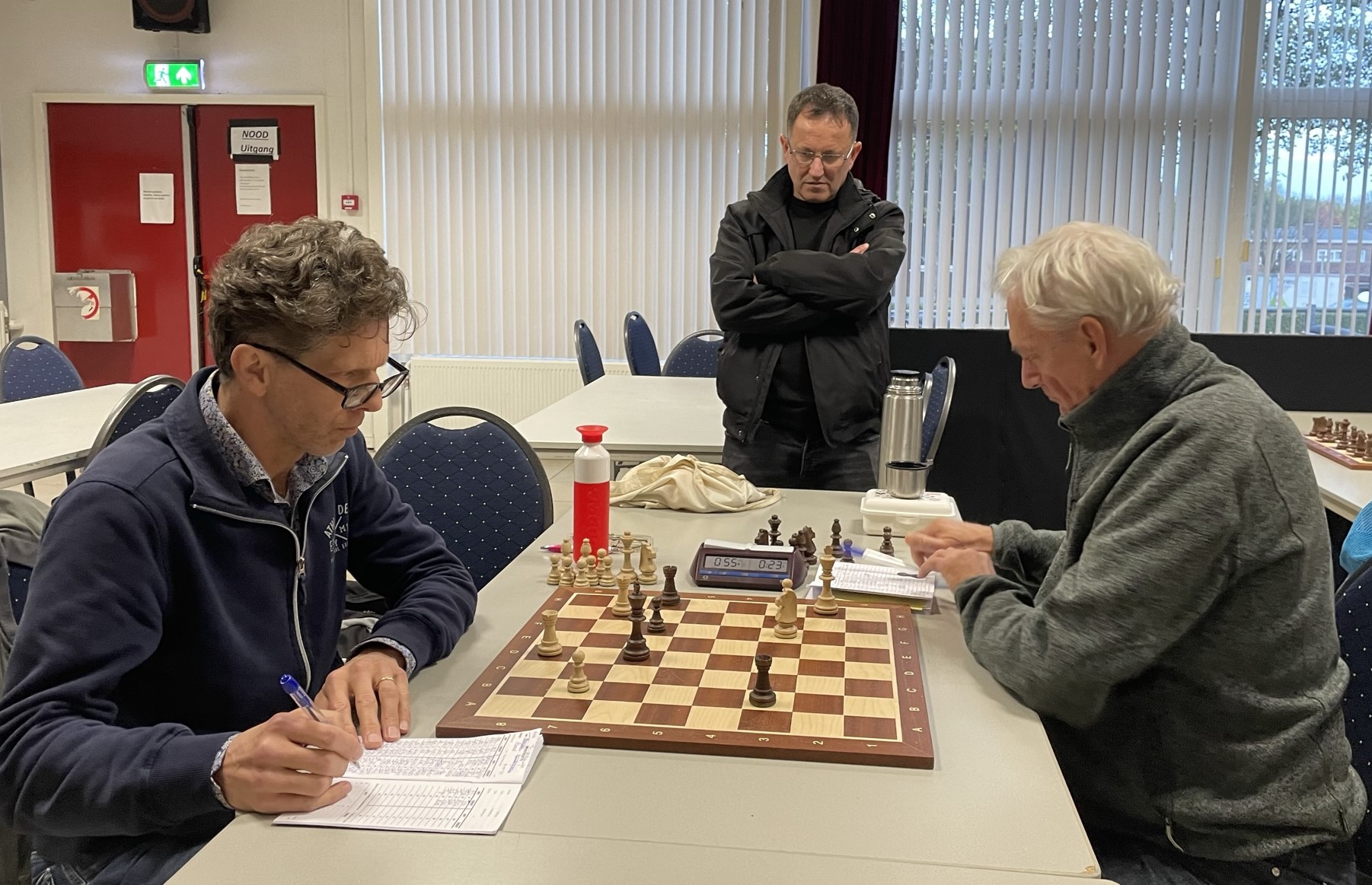 Maastricht 3 - Kempen Combinatie 4: Jos Uiterwijk (rechts) won zijn partij voor Maastricht.