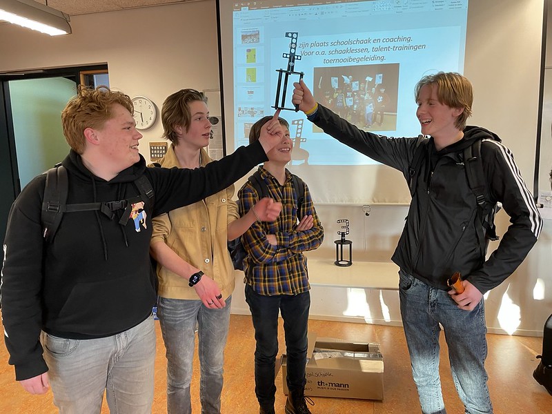 Dit team van Porta Mosana werd Limburgs kampioen voortgezet onderwijs.